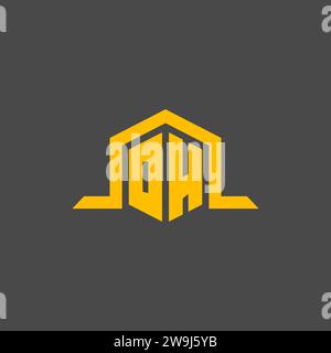 OH monogram initial logo with hexagon style design ideas Stock Vector
