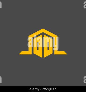 OO monogram initial logo with hexagon style design ideas Stock Vector