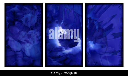 Elegant abstract wall art triptych. Stock Photo