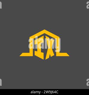 IX monogram initial logo with hexagon style design ideas Stock Vector