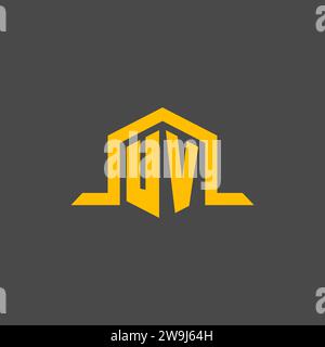 UV initial monogram logo with hexagonal shape and swoosh design ideas ...