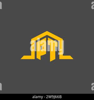 PT monogram initial logo with hexagon style design ideas Stock Vector