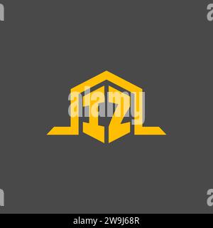 IZ monogram initial logo with hexagon style design ideas Stock Vector
