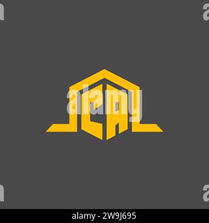 CA monogram initial logo with hexagon style design ideas Stock Vector