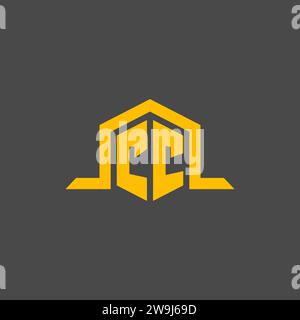 CC monogram initial logo with hexagon style design ideas Stock Vector