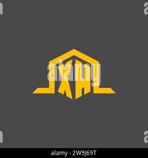 XH monogram initial logo with hexagon style design ideas Stock Vector