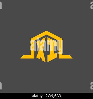 XI monogram initial logo with hexagon style design ideas Stock Vector