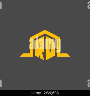 RD monogram initial logo with hexagon style design ideas Stock Vector