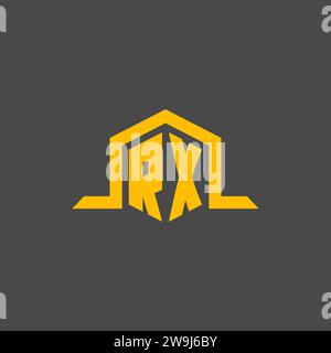 RX monogram initial logo with hexagon style design ideas Stock Vector