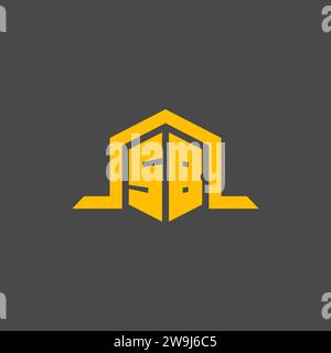 SB monogram initial logo with hexagon style design ideas Stock Vector