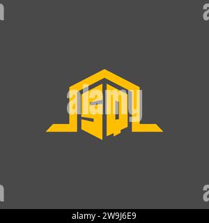SQ monogram initial logo with hexagon style design ideas Stock Vector