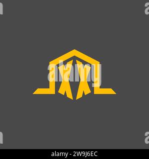 XX monogram initial logo with hexagon style design ideas Stock Vector