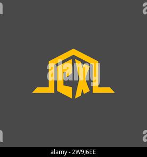 CX monogram initial logo with hexagon style design ideas Stock Vector