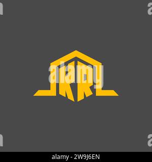 KR monogram initial logo with hexagon style design ideas Stock Vector