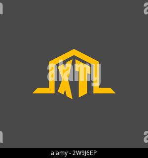 XT monogram initial logo with hexagon style design ideas Stock Vector