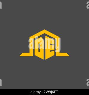 DE monogram initial logo with hexagon style design ideas Stock Vector