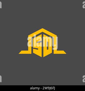SO monogram initial logo with hexagon style design ideas Stock Vector