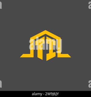 TI monogram initial logo with hexagon style design ideas Stock Vector