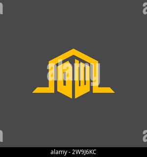 DW monogram initial logo with hexagon style design ideas Stock Vector