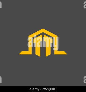 TT monogram initial logo with hexagon style design ideas Stock Vector