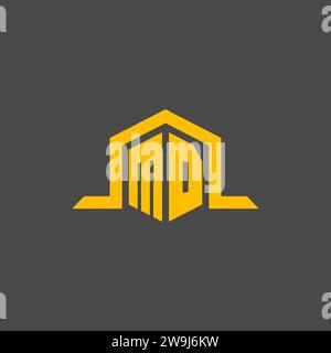 MD monogram initial logo with hexagon style design ideas Stock Vector