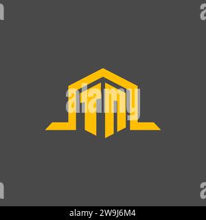 TN monogram initial logo with hexagon style design ideas Stock Vector