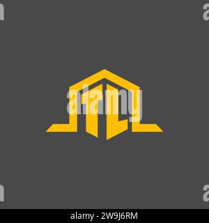 TL monogram initial logo with hexagon style design ideas Stock Vector