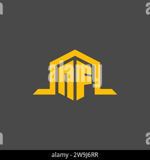 NF monogram initial logo with hexagon style design ideas Stock Vector