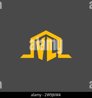 VL monogram initial logo with hexagon style design ideas Stock Vector