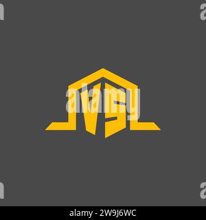 VS monogram initial logo with hexagon style design ideas Stock Vector