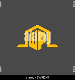 WP monogram initial logo with hexagon style design ideas Stock Vector