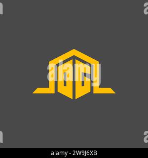 OG monogram initial logo with hexagon style design ideas Stock Vector
