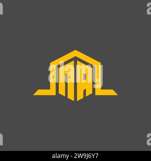 NA monogram initial logo with hexagon style design ideas Stock Vector
