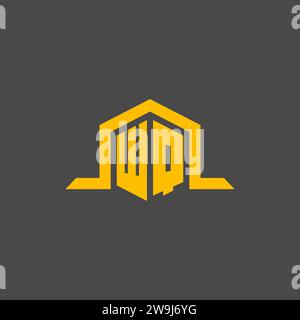 WQ monogram initial logo with hexagon style design ideas Stock Vector