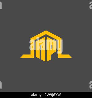 NP monogram initial logo with hexagon style design ideas Stock Vector
