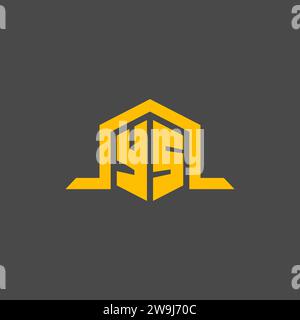 YS monogram initial logo with hexagon style design ideas Stock Vector