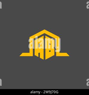 AB monogram initial logo with hexagon style design ideas Stock Vector
