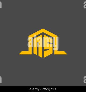 NS monogram initial logo with hexagon style design ideas Stock Vector