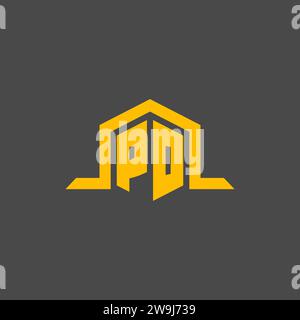 PO monogram initial logo with hexagon style design ideas Stock Vector
