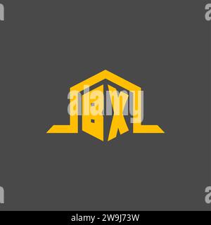BX monogram initial logo with hexagon style design ideas Stock Vector