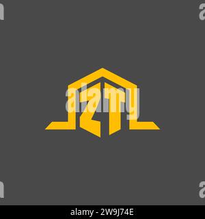 ZT monogram initial logo with hexagon style design ideas Stock Vector