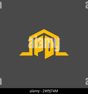 PD monogram initial logo with hexagon style design ideas Stock Vector