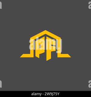 PF monogram initial logo with hexagon style design ideas Stock Vector