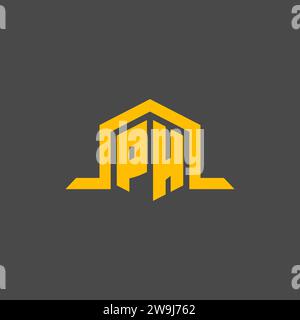 PH monogram initial logo with hexagon style design ideas Stock Vector