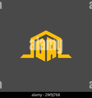DA monogram initial logo with hexagon style design ideas Stock Vector