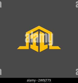 IL monogram initial logo with hexagon style design ideas Stock Vector