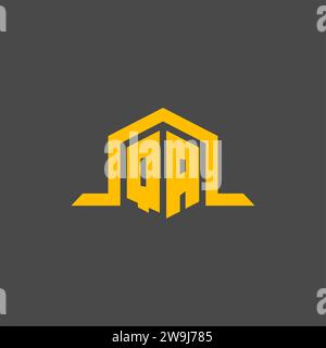 QA monogram initial logo with hexagon style design ideas Stock Vector