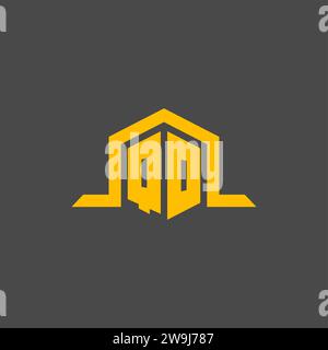 QO monogram initial logo with hexagon style design ideas Stock Vector