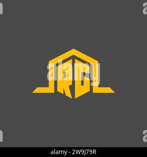 RG monogram initial logo with hexagon style design ideas Stock Vector