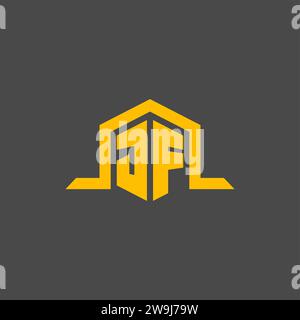 JF monogram initial logo with hexagon style design ideas Stock Vector